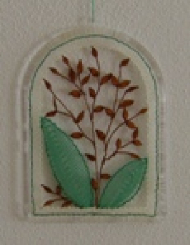 Klöppelbrief "Blätter-Fensterbogen"
